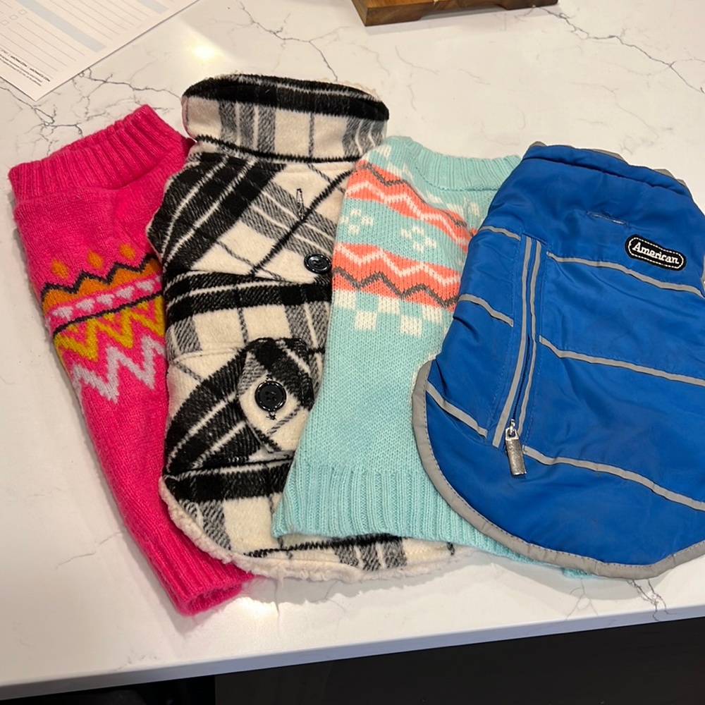 Dog coats and sweaters